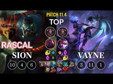 GEN Rascal Sion vs Vayne Top - KR Patch 11.4
