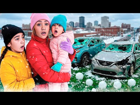 We Survive a Crazy HAiL Storm!! *Hurricane*