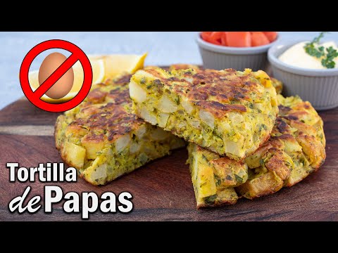 TORTILLA DE PAPAS VEGANA 🚫 Sin Huevo | No se desarma ✅