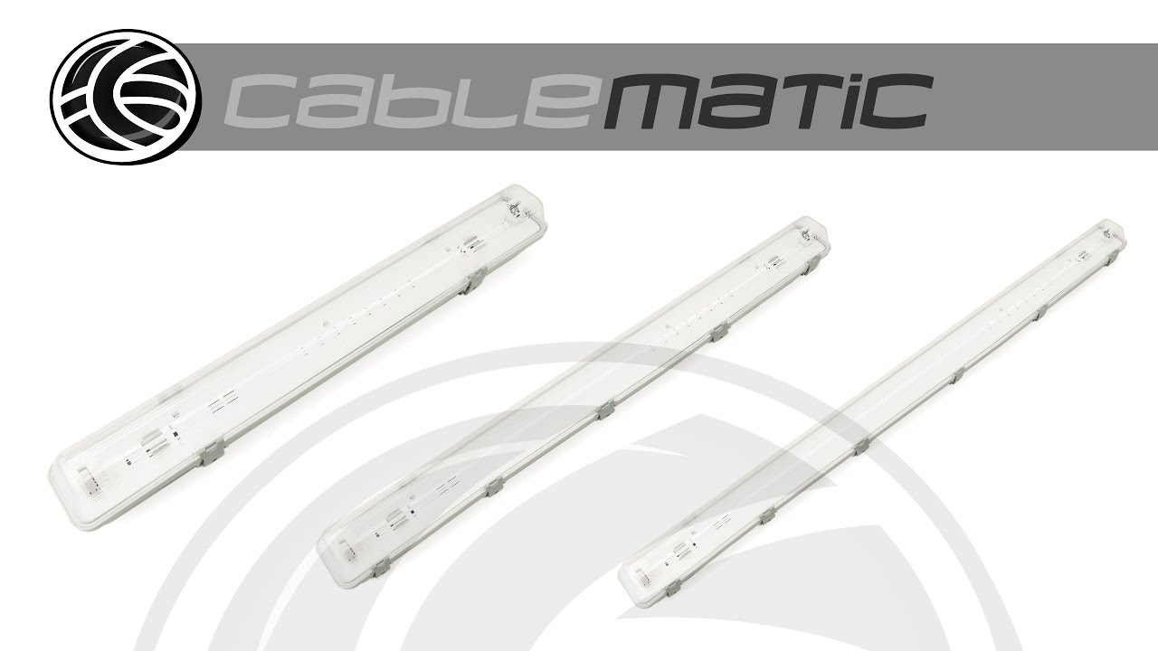Pantalla estanca para tubo LED con conexión en un extremo distribuido por CABLEMATIC ®