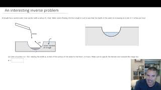 The width of a water trough - an interesting labeling, formula and inverse problem