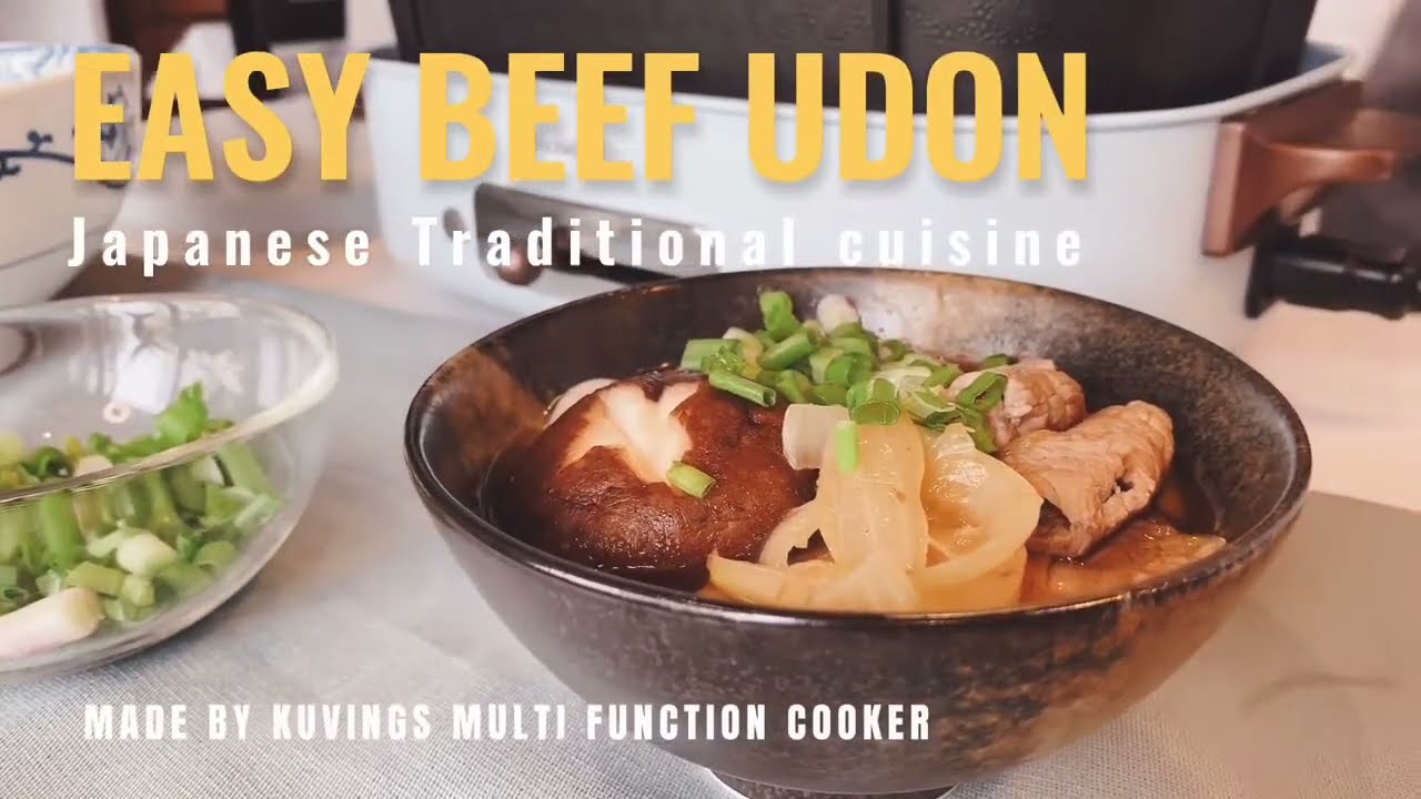 RECIPE "Mì Udon bò" cùng lẩu điện phủ gốm Ceramic đa năng 2 trong 1 Kuvings KMG-200B [Lồng lẩu]