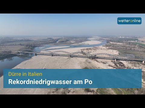 Dürre und Rekordniedrigwasser an vielen Flüssen, Seen und Bächen in Italien