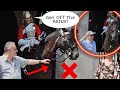 DISRESPECTFUL Man Pulled the REINS as One Man Salutes and Pays Respect to the King's Guard