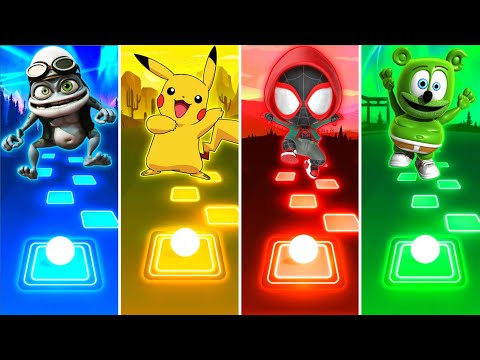 CRAZY FROG vs PIKACHU vs SPIDERMAN vs GUMMY BEAR - TILES HOP
