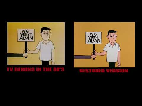 The Alvin show "Alvin For president" comparison (80's TV RERUNS VS Restored)