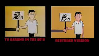 The Alvin show "Alvin For president" comparison (80's TV RERUNS VS Restored)