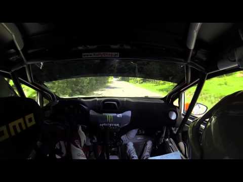 Rajd Rzeszowski 2013 - Etap 1 - os 2 - dachowanie na mostku - Hubert Ptaszek / Kamil Kozdroń