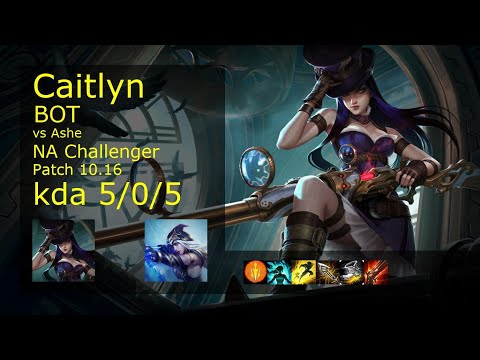 Caitlyn ADC & Bard vs Ashe & Lux - NA Challenger 5/0/5 Patch 10.16 Gameplay