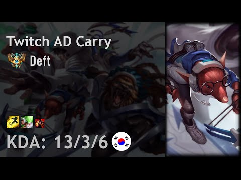Twitch AD Carry vs Jhin - Deft - KR Challenger Patch 6.17