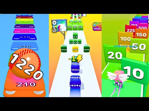 2048 Ball Merge Games vs Jelly Run 2048 vs Level Up Runners | High Score Gameplay