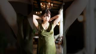 エレガントなドレスで髪を束ねるしぐさ #aibeauty #aiart #ai美女 #dress