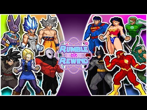 DRAGON BALL SUPER vs JUSTICE LEAGUE! (Beerus, Jiren, Goku vs Superman, Batman, Flash) RUMBLE REWIND!
