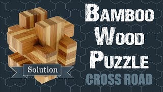 Solution for Bamboo Wood Puzzle Crossroads from Puzzle Master Wood Puzzles