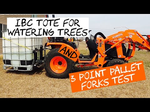 IBC tote and testing out the 3 point pallet forks.