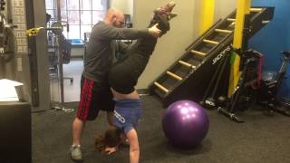 Rachel Swiss Ball to Pike Handstand