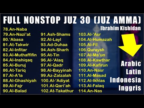 FULL NONSTOP Juz 30 (Juz Amma) | Murottal Al Quran | by. Ibrahim Kishidan