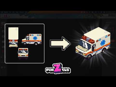 Pixzels : transformer du pixel art 2D en sprites 3D isométriques (sans IA)