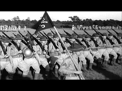 Twenty two hundred National Guardsmen march and being decorated at Governor's Day...HD Stock Footage