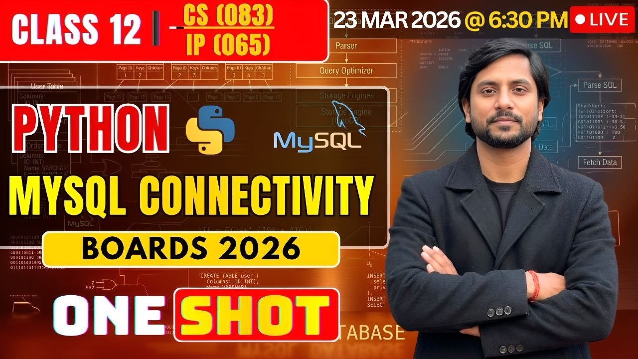 Python MySQL Connectivity in One Shot | CBSE Class 12 Computer Science | Board Exam 2026 Prep