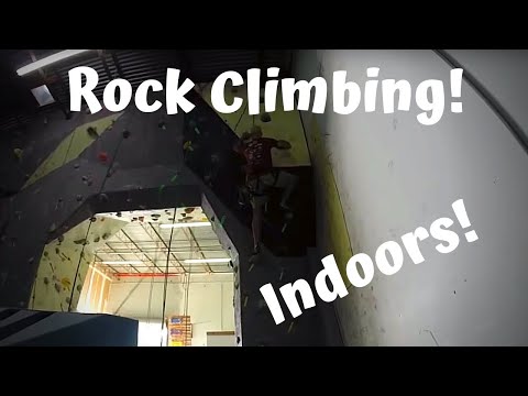Adam Culp indoor rock climbing gym at Coral Cliffs 5.7 climb