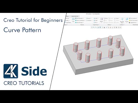 Curve pattern | Basic 3D Modeling Exercise for Beginners in Creo | Creo Tutorial