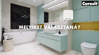 Ceresit CE 40 fugázó és CS 25 szaniter szilikon színazonos palettával
