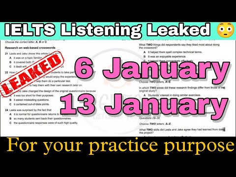 6 January, 13 January 2024 IELTS Listening Test with Answers | IELTS Listening Test 2024 | IDP + BC