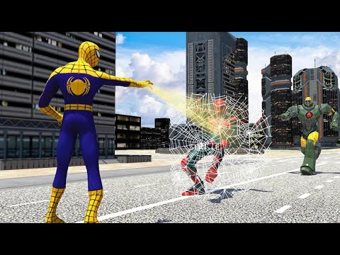Flying spider crime city rescue game | Spider Hero Vs Robot - Android GamePlay HD
