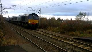 preview picture of video '66303 and 66431   4S43 Wishaw 16 November 2012'