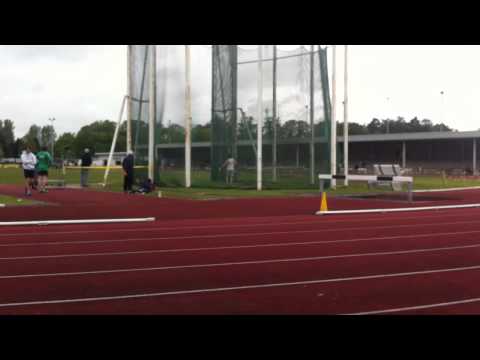 James winning ulster schools May 2012distance 52.74m 5kg (and on his 15th birday).MOV