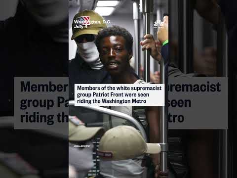 Masked men seen demonstrating outside Union Station in Washington, D.C.