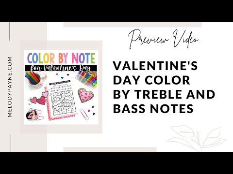 Color by Note for Valentine's Day: Treble and Bass Clef