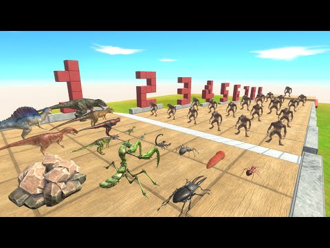 Dinosaurs or Giant Invertebrates - Battle of Hunting Werewolf - Animal Revolt Battle Simulator