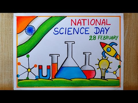 National Science Day Poster Drawing easy,28 Feb | How to draw National Science Day drawing
