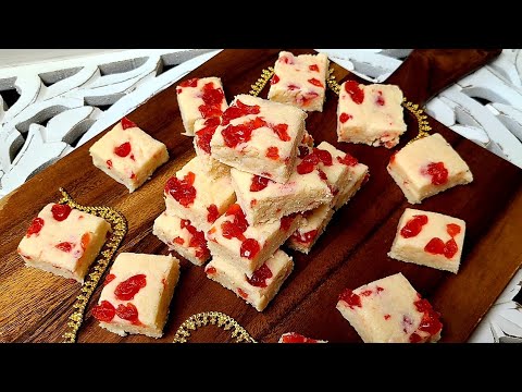 Coconut Cherry Barfi Bars / Trini Coconut Barfi  - Episode 2079