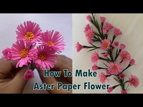 "DIY Aster Flower Craft Tutorial: Create Stunning Blooms with Simple Materials!" #craft #crepe