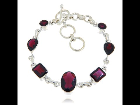Bratara Argint 925 Granat Natural - Eleganta si Putere