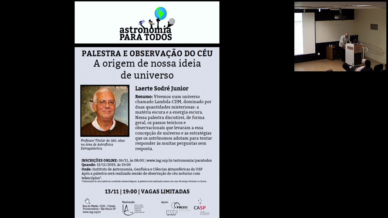 A origem de nossa ideia de universo -   Prof. Dr. Laerte Sodré Junior