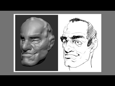 Zbrush 3D to 2D drawing! - Livestream 02/05/2019
