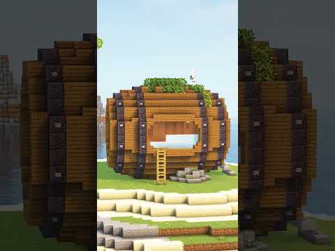 INCREDIBLE! Building a Wooden Barrel House #minecraft