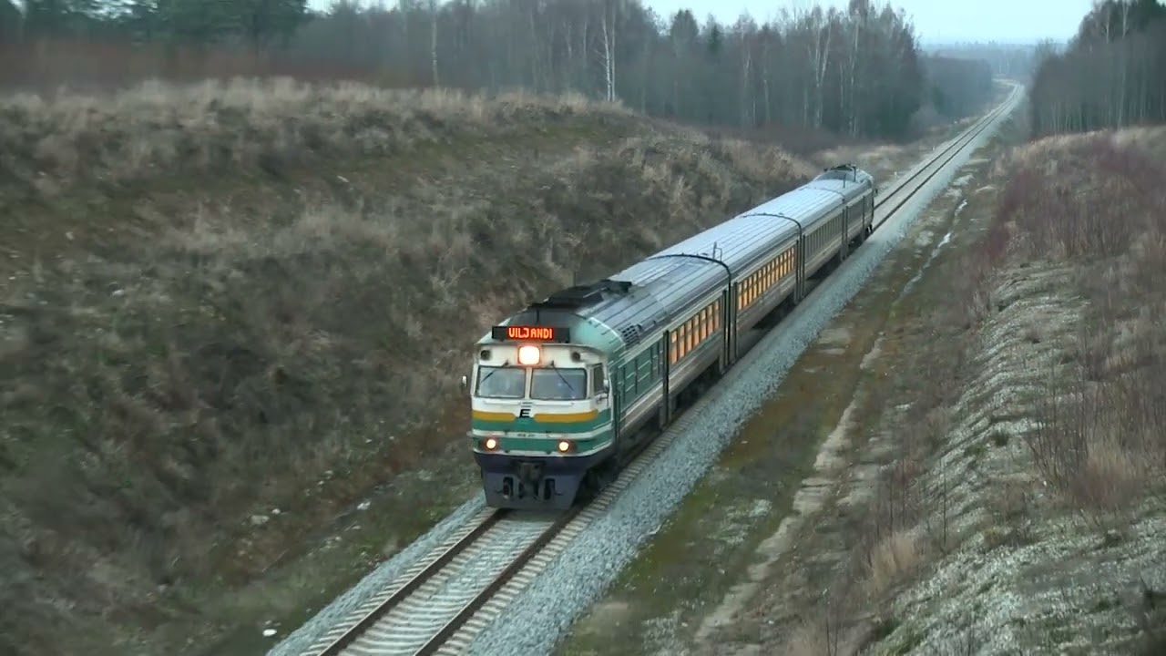 Дизель-поезд ДР1А-244 близ о.п. Олуствере / DR1A-244 near Olustvere stop