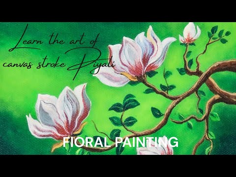 Beautiful Magnolia Flower Painting | Easy Acrylic Painting For Beginners 