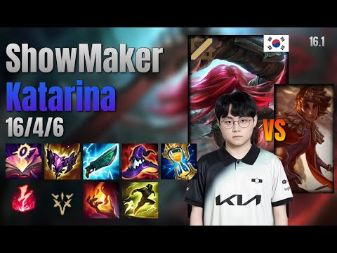 ShowMaker Mid Katarina vs Taliyah lol KR solo rank Full Game 16.1 | 쇼메이커 카타리나 vs 탈리야