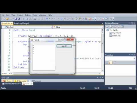 Visual Basic Tutorial 134 Catching Specific Exception Types