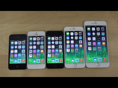 iOS 8.3 Beta: iPhone 6 Plus vs. 6 vs. 5S vs. 5 vs. 4S - AnTuTu Benchmark Speed Test (4K)