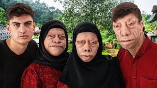 العائلة ذات ملامح الوجه المتغير بغرابة