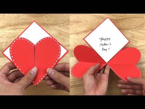 Muttertagsgeschenke basteln: Herz karte zum Muttertag | DIY Bastelideen
