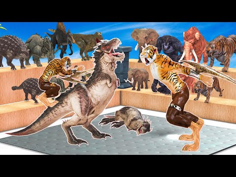 2 vs 2 Tournament - Dinosaurs Vs Animals ARBS - Animal Revolt Battle Simulator