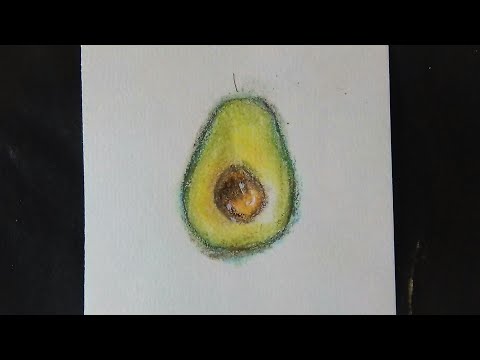 drawing of "avocado" with (oil pastel) #shorts
